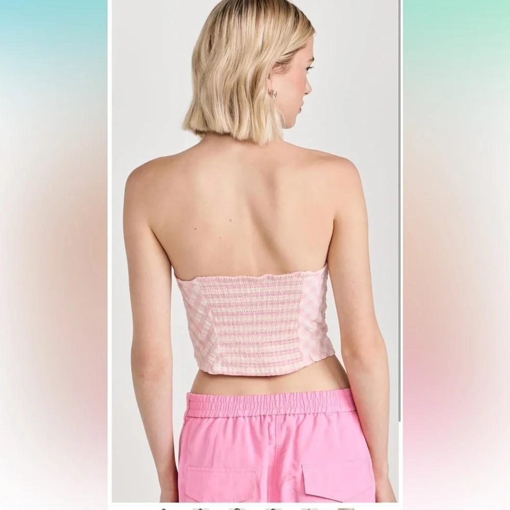 NWOT Free People Leilani Gingham Tube Top